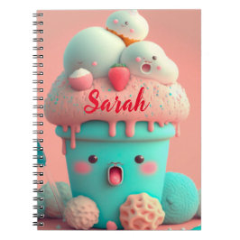 Kawaii niedliches Eiscreme-Notizbuch Notizblock