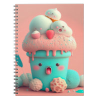 Kawaii niedliches Eiscreme-Notizbuch