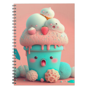 Kawaii niedliches Eiscreme-Notizbuch Notizblock