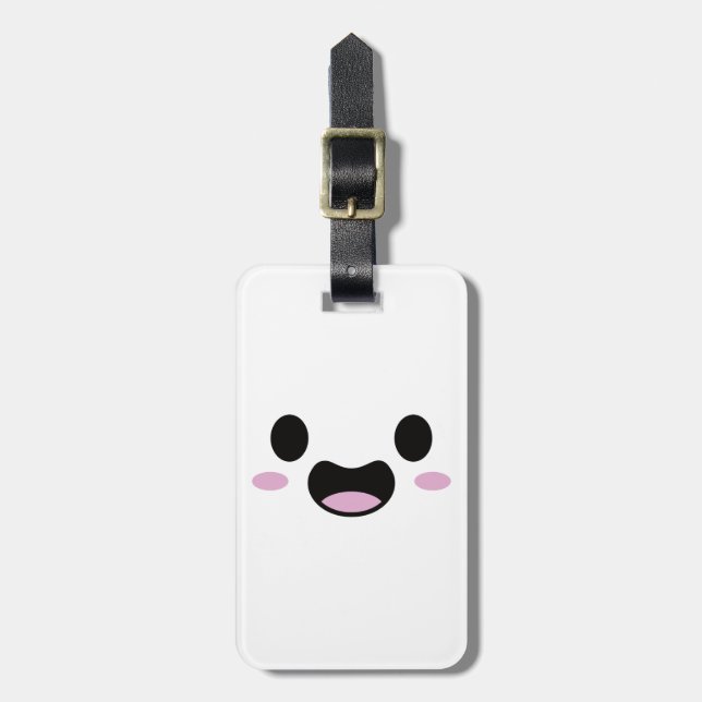 Kawaii Niedliches Gesicht Gepäckanhänger (Vorderseite vertikal)