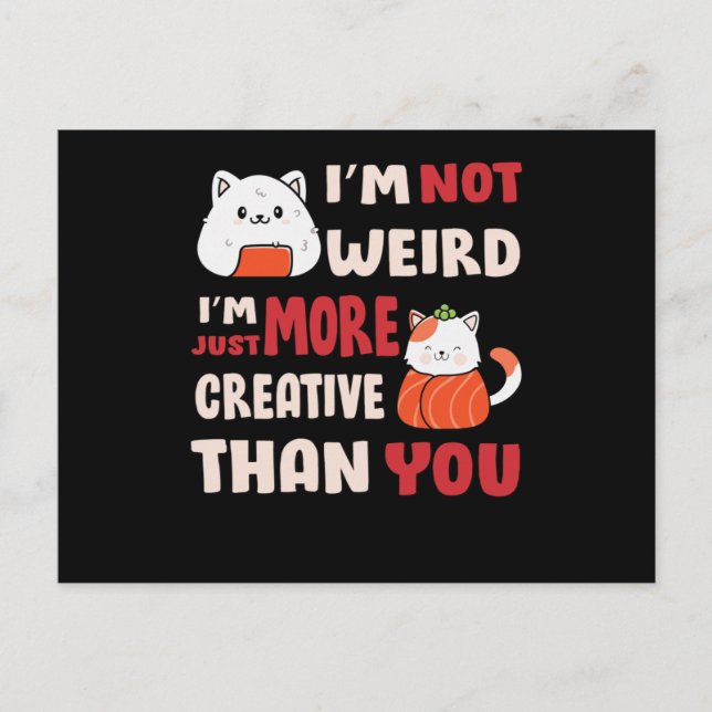 Kawaii niedliches Katzen-Design mit Inspirationsan Postkarte (Vorderseite)