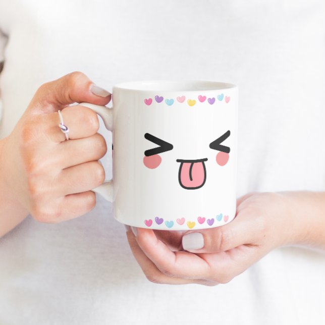 kawaii niedliches Lächeln Gesicht Tasse (Von Creator hochgeladen)