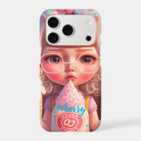 Kawaii niedliches Mädchen mit Eis