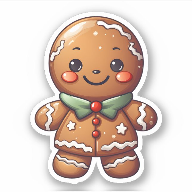 Kawaii Niedliches Weihnachtsgebäck gebacken mit Li Aufkleber (Vorderseite)