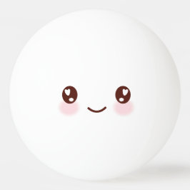 Kawaii Niedliches Wetter. Emoji. Emoticon. Tischtennisball