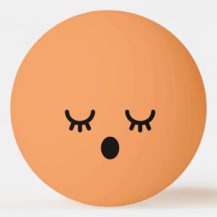 Kawaii Niedliches Wetter. Emoji. Emoticon. Tischtennisball