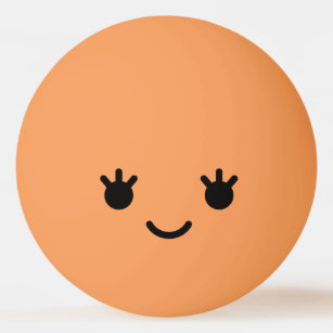 Kawaii Niedliches Wetter. Emoji. Emoticon. Tischtennisball