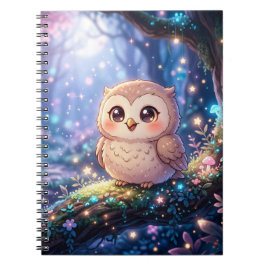 Kawaii Night Owl Notizbuch, Magisches Owl Spiral N Notizblock