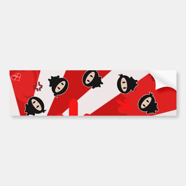 Kawaii Ninja Flipz Autoaufkleber (Vorne)