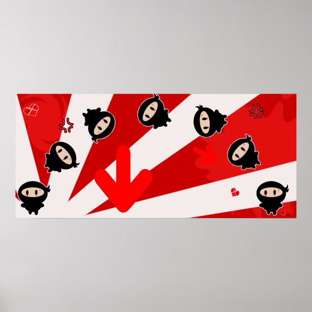 Kawaii Ninja Flipz Print Poster (Vorne)