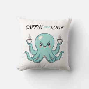 Kawaii Octopus Pillow - Caffin Loop Coffee Vibes Kissen