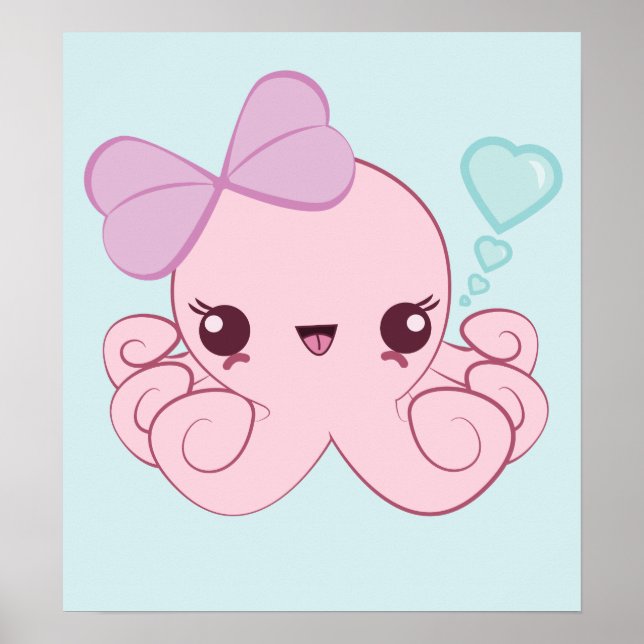 Kawaii Octopus Poster (Vorne)