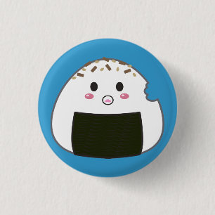 Kawaii "Onigiri" Reis-Ball mit Bitemark Button