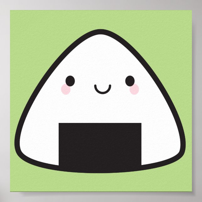 Kawaii Onigiri Rice Ball Poster (Vorne)