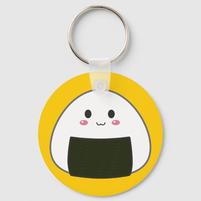 Kawaii "Onigiri" Rice Ball Schlüsselanhänger (Vorderseite)