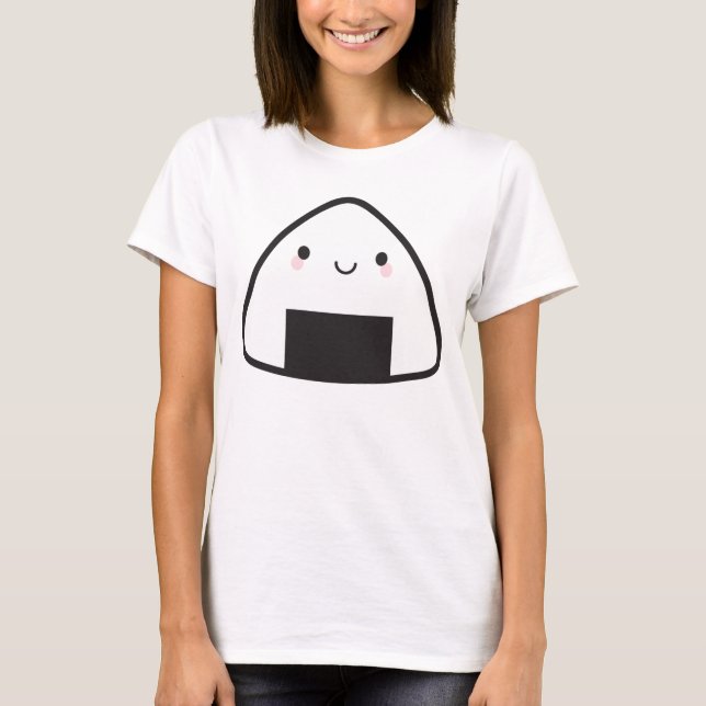 Kawaii Onigiri Rice Ball T-Shirt (Vorderseite)