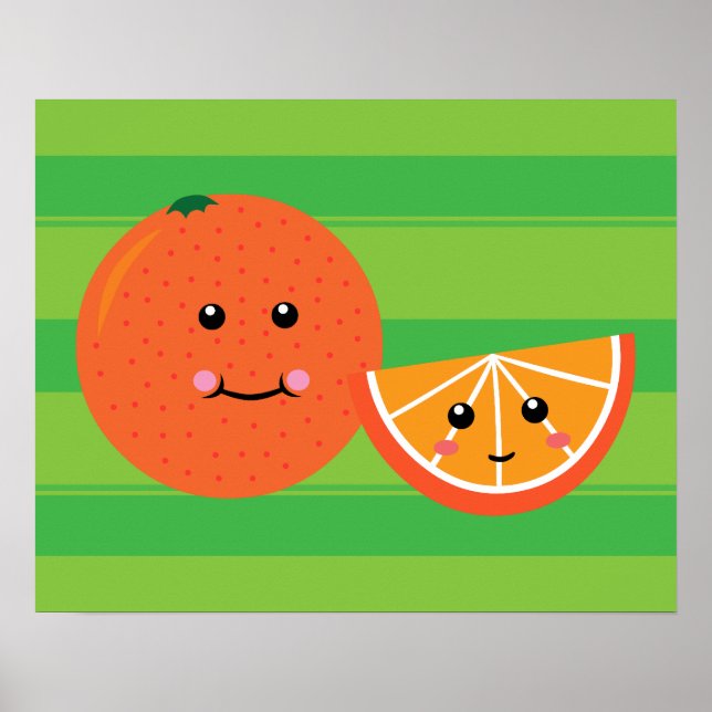 Kawaii Orange Poster (Vorne)