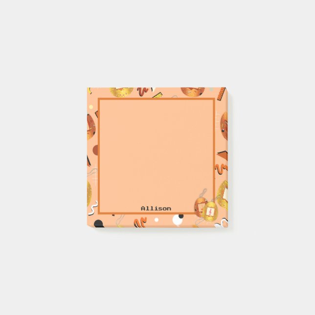 Kawaii Orange Tamagotchi Post-it Klebezettel (Vorderseite)
