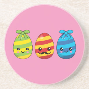 Kawaii Ostereier mit Ribbons Getränkeuntersetzer