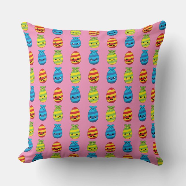 Kawaii Ostereier mit Ribbons Kissen (Vorderseite)
