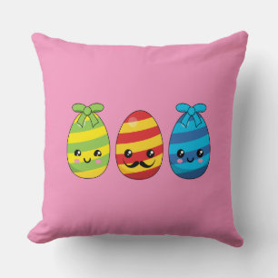 Kawaii Ostereier mit Ribbons Kissen
