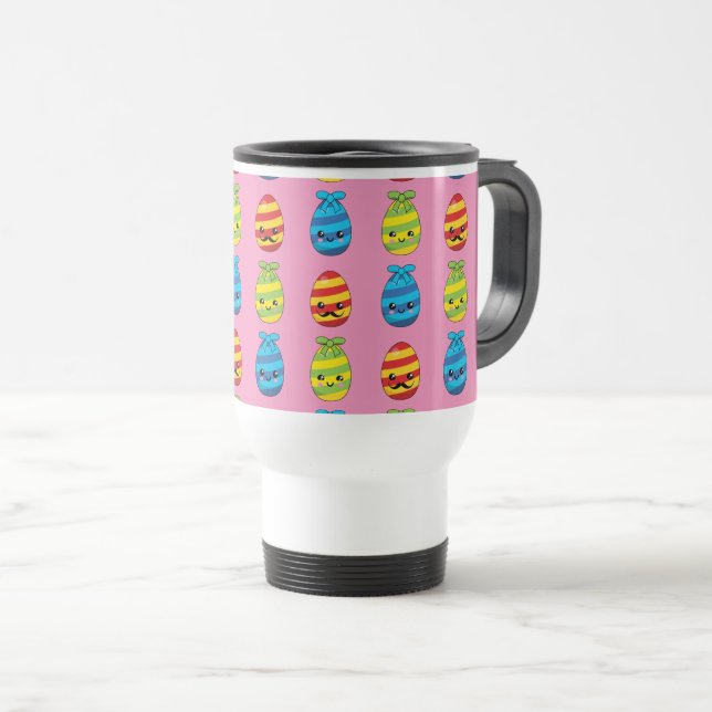 Kawaii Ostereier mit Ribbons Reisebecher (VorderseiteRechts)