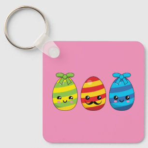 Kawaii Ostereier mit Ribbons Schlüsselanhänger
