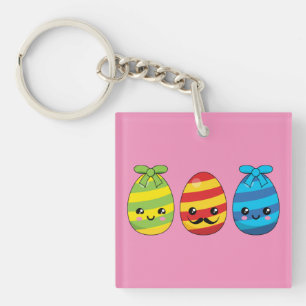 Kawaii Ostereier mit Ribbons Schlüsselanhänger