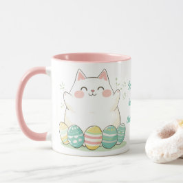 Kawaii Osterkatze Tasse Niedliche Küche & bunte Ei