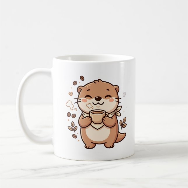 Kawaii-Otter-Kaffeetasse-Illustration Kaffeetasse (Links)