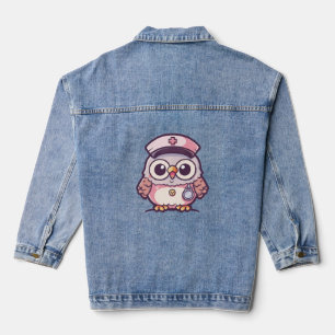 Kawaii Owl als Krankenschwester Jeansjacke
