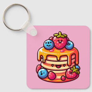 Kawaii Pancake Frühstück Niedliches Design Schlüsselanhänger