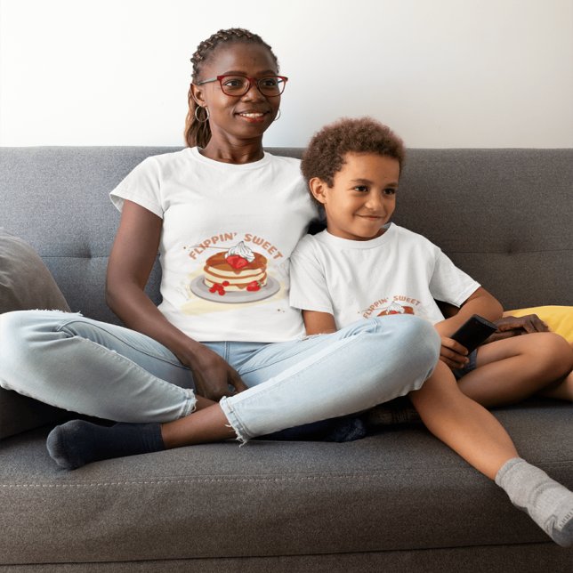 Kawaii Pancake Stack T - Shirt - Funny Brunch T-Sh (Matching moments made special. Show off your family love in cozy style)