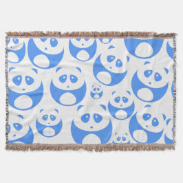 Kawaii Panda Baby Blue and White Pattern Decke