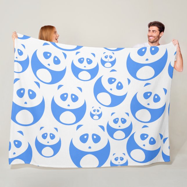 Kawaii Panda Baby Blue and White Pattern Fleecedecke (Beispiel)