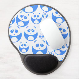 Kawaii Panda Baby Blue and White Pattern Gel Mousepad