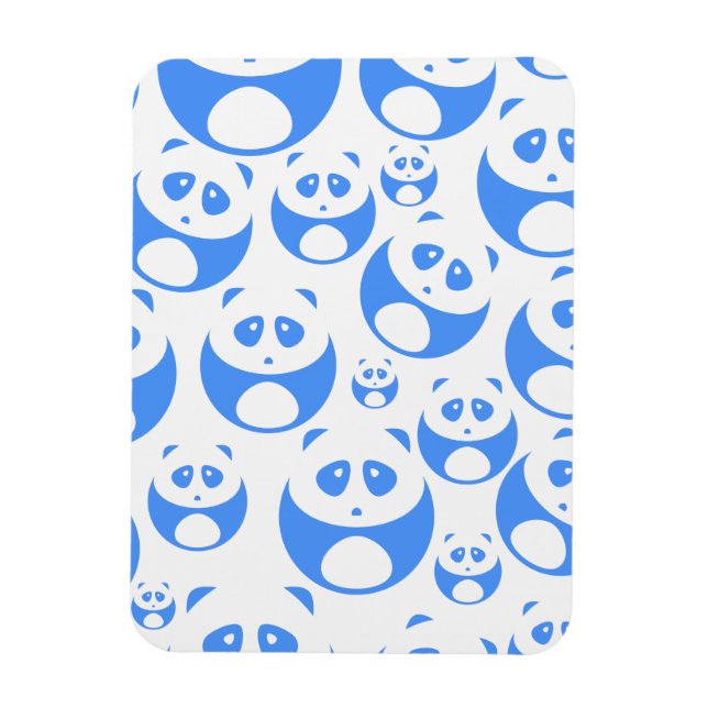 Kawaii Panda Baby Blue and White Pattern Magnet (Vertikal)