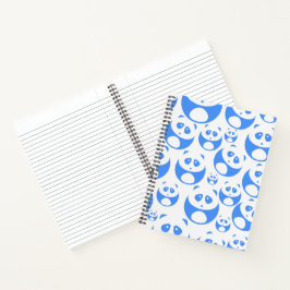 Kawaii Panda Baby Blue and White Pattern Notizbuch