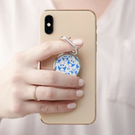 Kawaii Panda Baby Blue and White Pattern Telefonring Ständer
