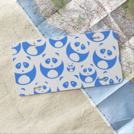 Kawaii Panda Baby Blue and White Pattern US Nummernschild