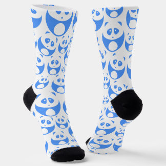 Kawaii Panda Baby Blue und White Pattern Socken