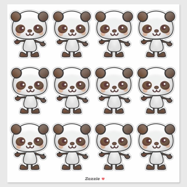 Kawaii Panda Bear_GC - Sticker (Blatt)
