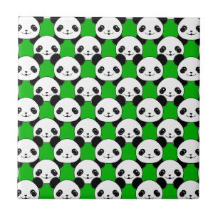 Kawaii Panda Bear Pattern Fliese