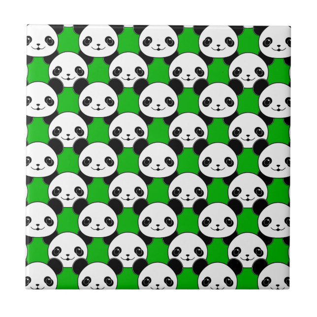 Kawaii Panda Bear Pattern Fliese (Vorderseite)