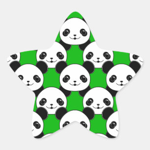 Kawaii Panda Bear Pattern Stern-Aufkleber