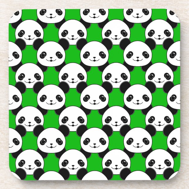 Kawaii Panda Bear Pattern Untersetzer (Vorderseite)