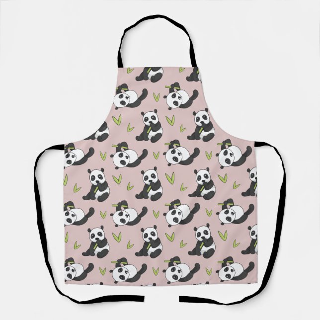 Kawaii Panda Cartoon Animal Pattern Cute Summer Schürze (Vorderseite)