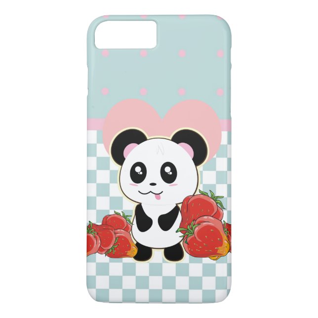 Kawaii Panda Erdbeeren niedlich Case-Mate iPhone Hülle (Rückseite)