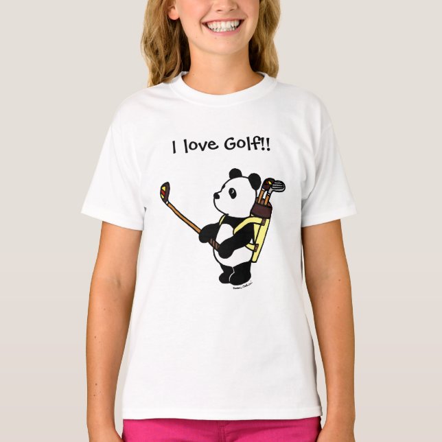 Kawaii Panda Golfer T-Shirt (Vorderseite)