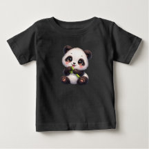 Kawaii Panda mit Bambus | Unisex-Kinder-Grafik-T-S